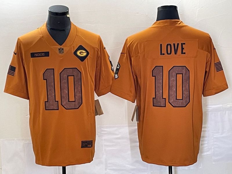 Men Green Bay Packers #10 Love brown Nike 2023 Salute To Service Limited NFL Jersey->los angeles chargers->NFL Jersey
